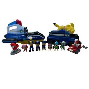 Paw Patrol Jet & Police Cruiser 9 figure Dino Rescue Rex Liberty Dachshund Ryder